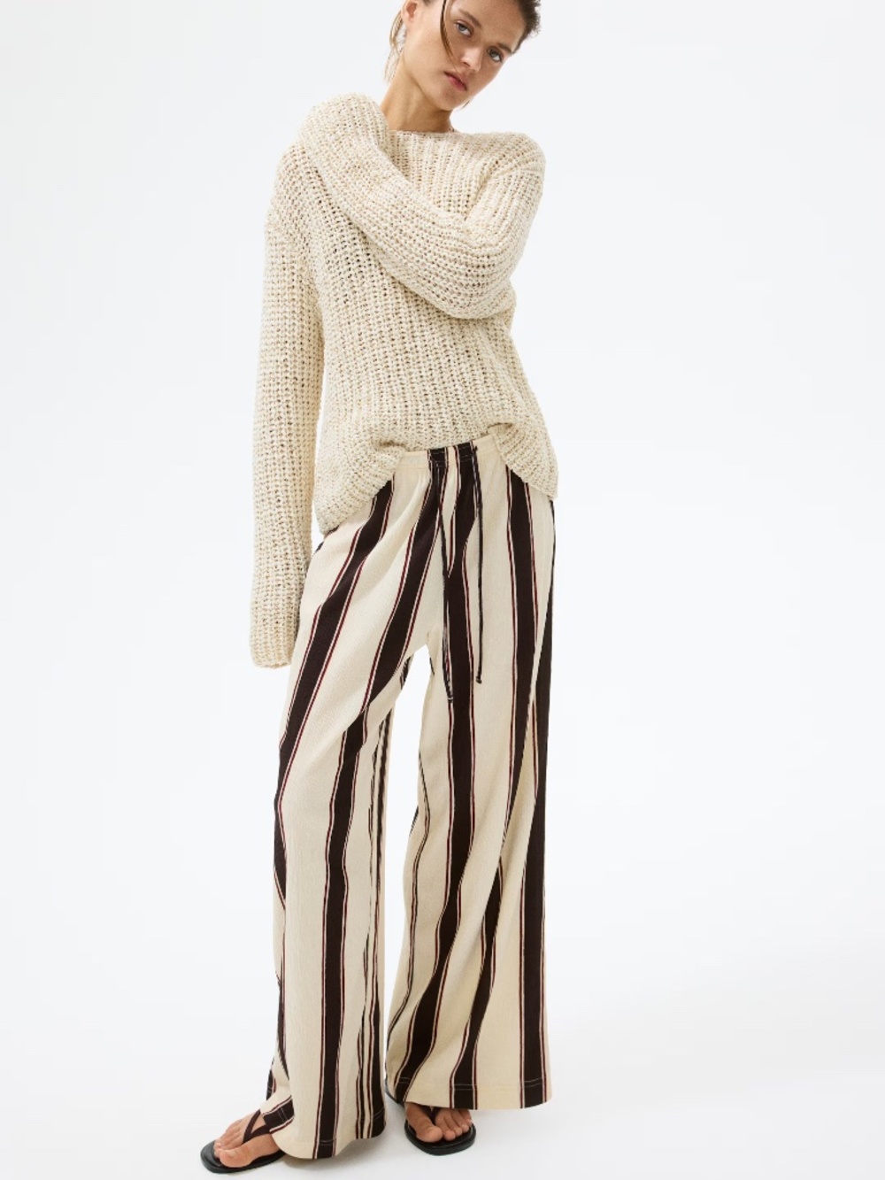 H&M WIDE CUT PULL ON PANTS MEDIUM